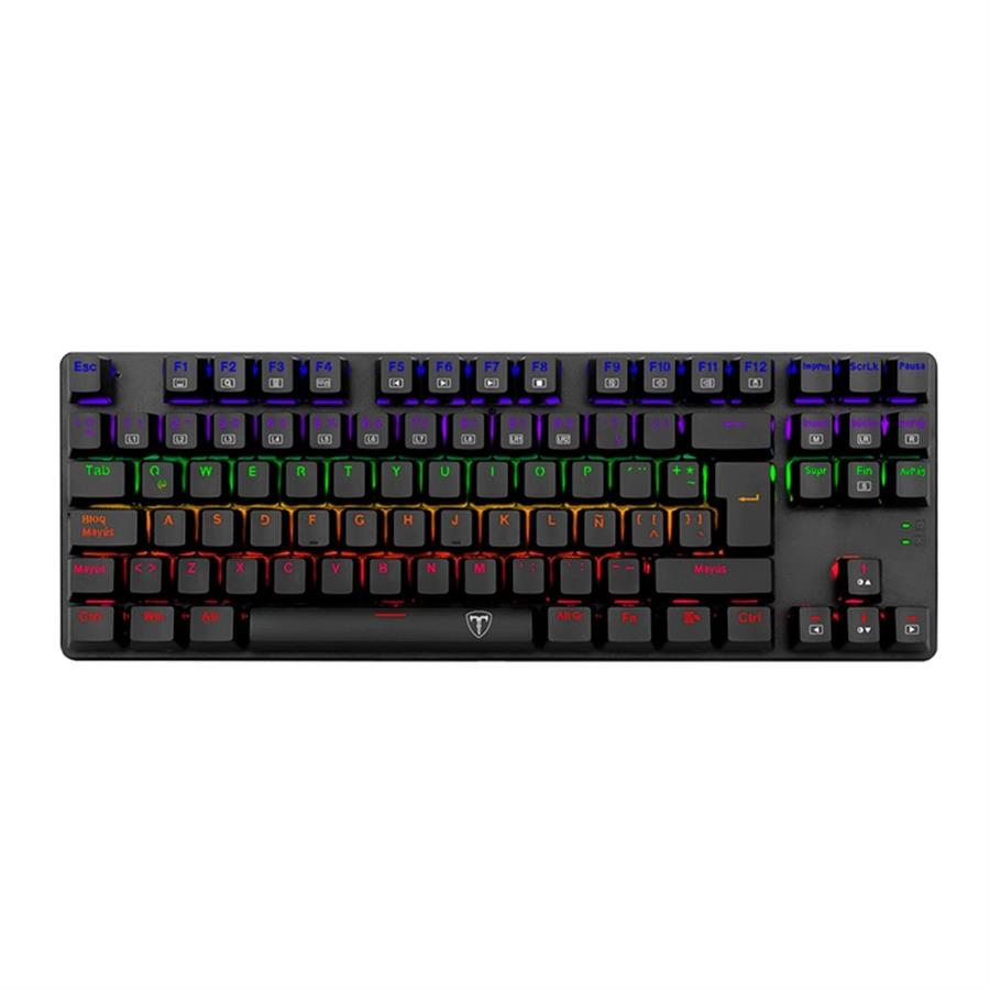 TECLADOS T-DAGGER BORA BLACK RED SWITCH SPANISH RAINBOW T-TGK313-RD