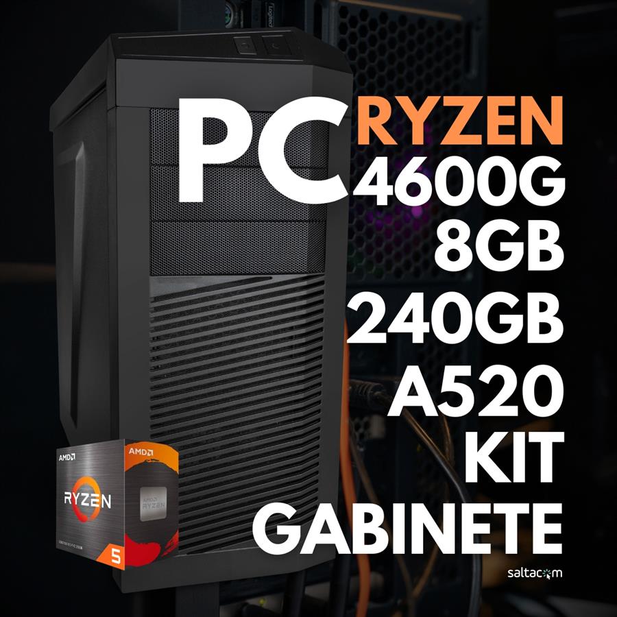 PC RYZEN 5 4600G 8GB RAM 240GB GABINETE KIT