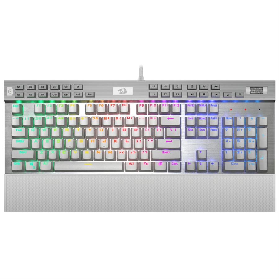 TECLADOS REDRAGON YAMA WHITE PURPLE SWITCH SPANISH K550W-1-SP