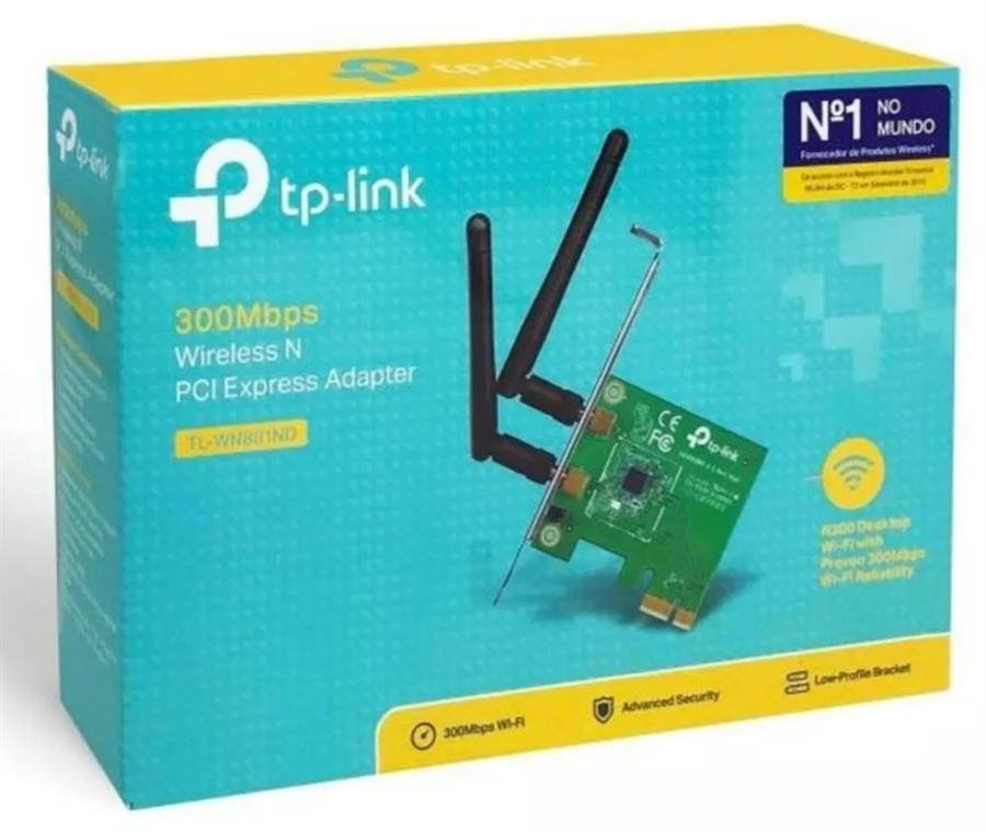 PLACA DE RED WIRELESS PCI EXPRESS TP-LINK TL-WN881ND 300MBPS