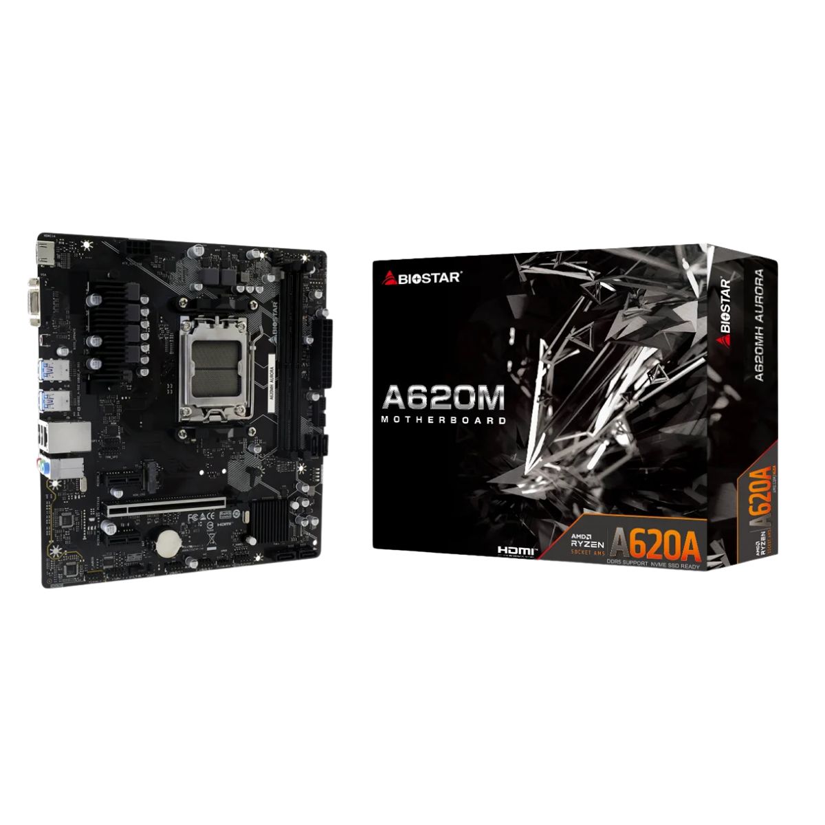 MOTHERBOARD BIOSTAR AM5 A620MH AURORA DDR5 BOX M-ATX