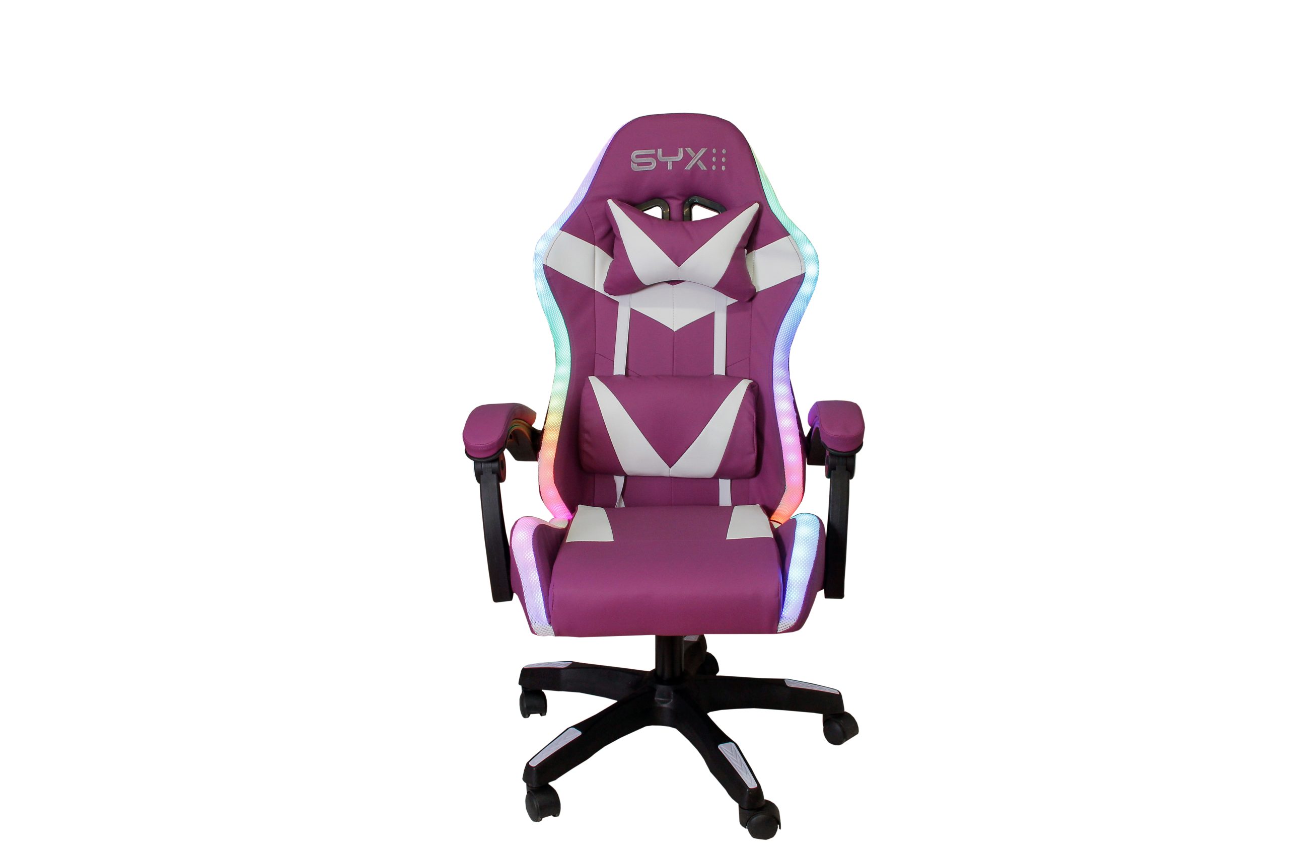 213986 SILLA GAMER SYX GC-S02 PW PURPURA BLANCO RGB - Imagen 1