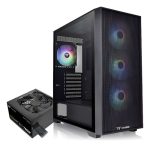 Gabinete Thermaltake H390 Tg X4 Coolers Argb + Fuente 750w Color Negro