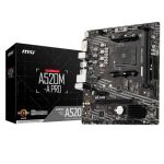 MOTHERBOARD AM4 MSI A520M-A PRO DDR4 BOX M-ATX