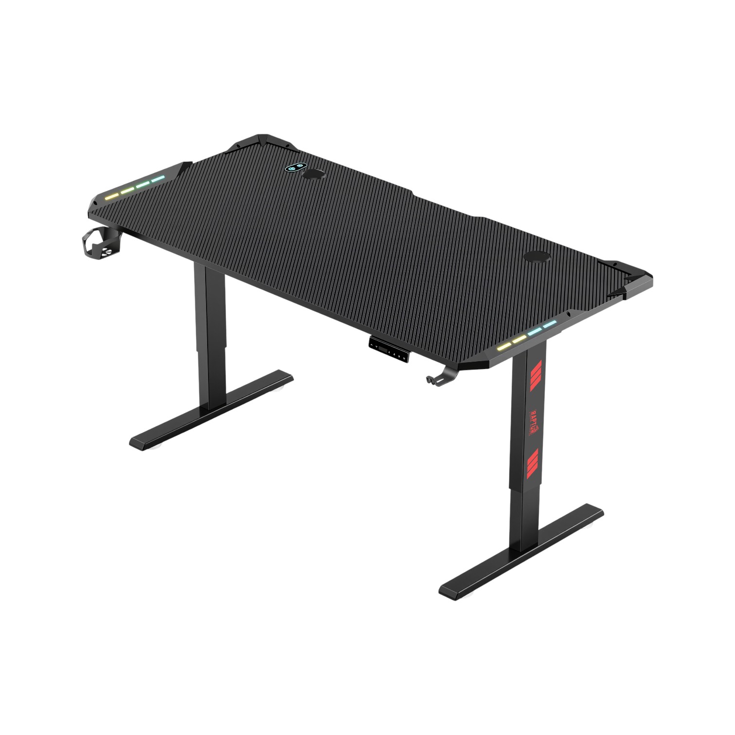 Escritorio Gamer Raptor Glow Station RGB c/elevacion h/80kg c/portavasos + porta auricular (7527) Escritorio Gamer Raptor Glow Station RGB c/elevacion h/80kg c/portavasos + porta auricular (7527) - Imagen 1