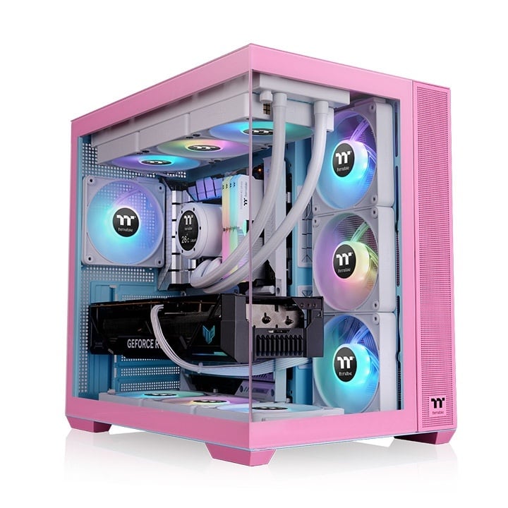Gabinete TT View 380 Mid-Tower TG x2 Fan ARGB x4 Bubble Pink (9224) Gabinete TT View 380 Mid-Tower TG x2 Fan ARGB x4 Bubble Pink (9224) - Imagen 1