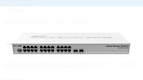 CRS32624G2S SWITCH MIKROTIK 326-24G-2S+ L5 24ETH 2SPF+ RACKMOUNT S/F - Imagen 1