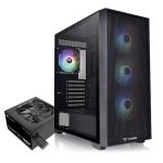 GABINETE THERMALTAKE H390 MID-TOWER TG FAN ARGB X4 BLACK C/FUENTE 750W 80 PLUS BRONZE