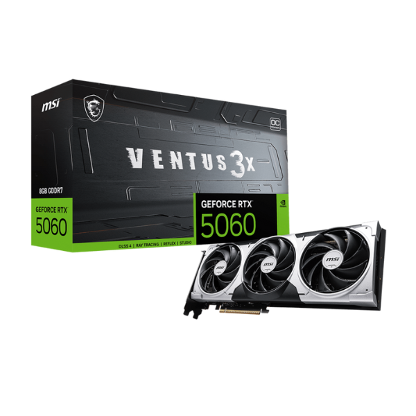 VGA MSI GeForce RTX 5060 8G VENTUS 3X OC (4326) VGA MSI GeForce RTX 5060 8G VENTUS 3X OC (4326) - Imagen 1