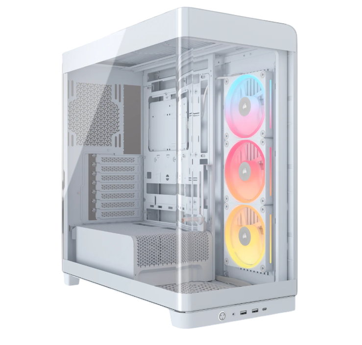Gabinete Corsair FRAME 4500X LX-R RGB Mid-Tower TG White (2800) Gabinete Corsair FRAME 4500X LX-R RGB Mid-Tower TG White (2800) - Imagen 1