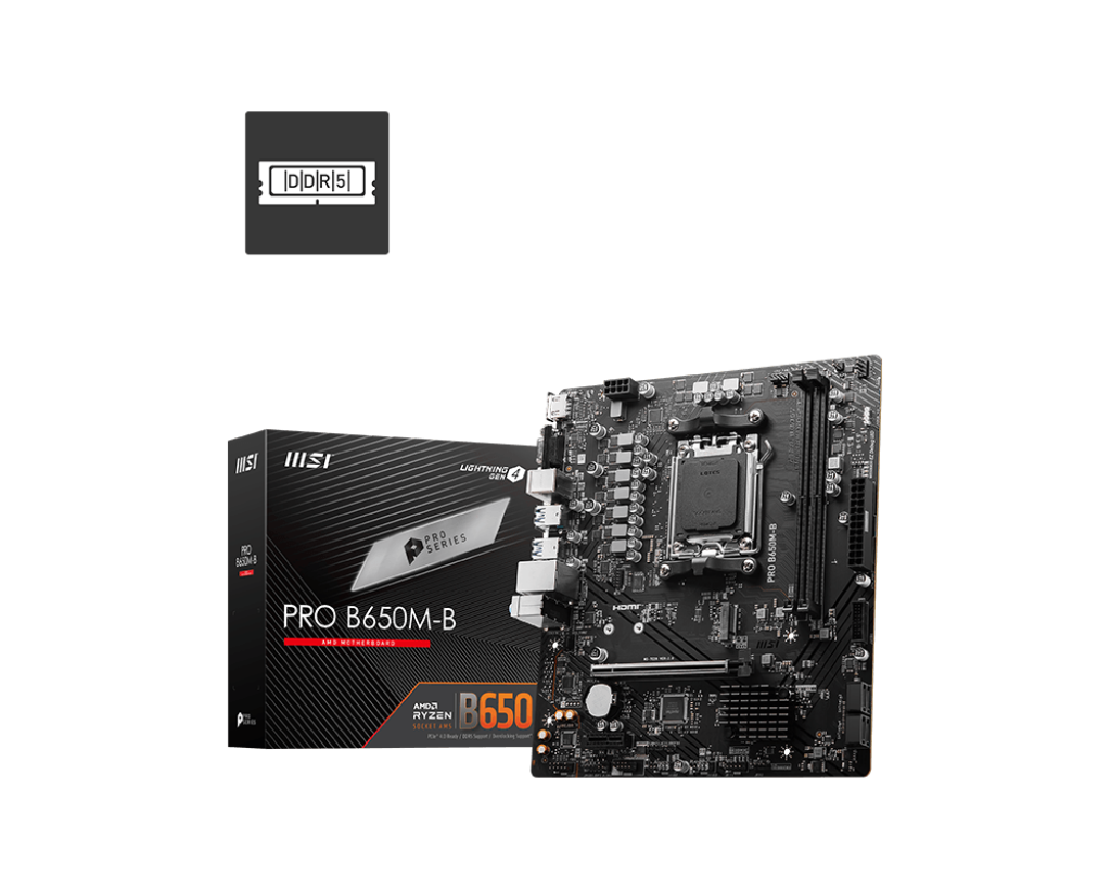 Mother MSI PRO B650M-B DDR5 AM5 (Serie 7000/8000) (4797) Mother MSI PRO B650M-B DDR5 AM5 (Serie 7000/8000) (4797) - Imagen 1
