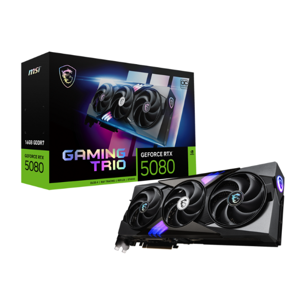 VGA MSI GeForce RTX 5080 GAMING TRIO OC 16G (2160) VGA MSI GeForce RTX 5080 GAMING TRIO OC 16G (2160) - Imagen 1