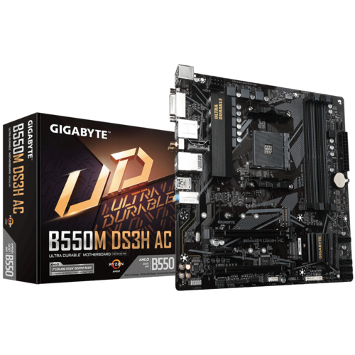 Mother Gigabyte B550M DS3H AC R2 DDR4 AM4 (Serie 3000/4000/5000) (9908) Mother Gigabyte B550M DS3H AC R2 DDR4 AM4 (Serie 3000/4000/5000) (9908) - Imagen 1