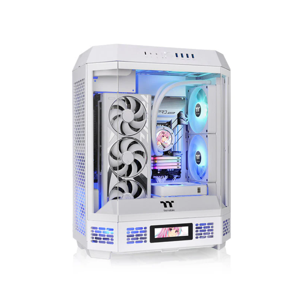 Gabinete TT The Tower 600 Mid-Tower TG x3 Fan x2 Snow White (5257) Gabinete TT The Tower 600 Mid-Tower TG x3 Fan x2 Snow White (5257) - Imagen 1