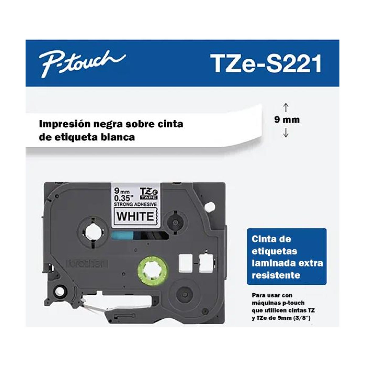 INSUMOS BROTHER CINTA NEGRO EN BLANCO 09MM - 8MTS EXTRA INSUMOS BROTHER CINTA NEGRO EN BLANCO 09MM - 8MTS EXTRA - Imagen 1