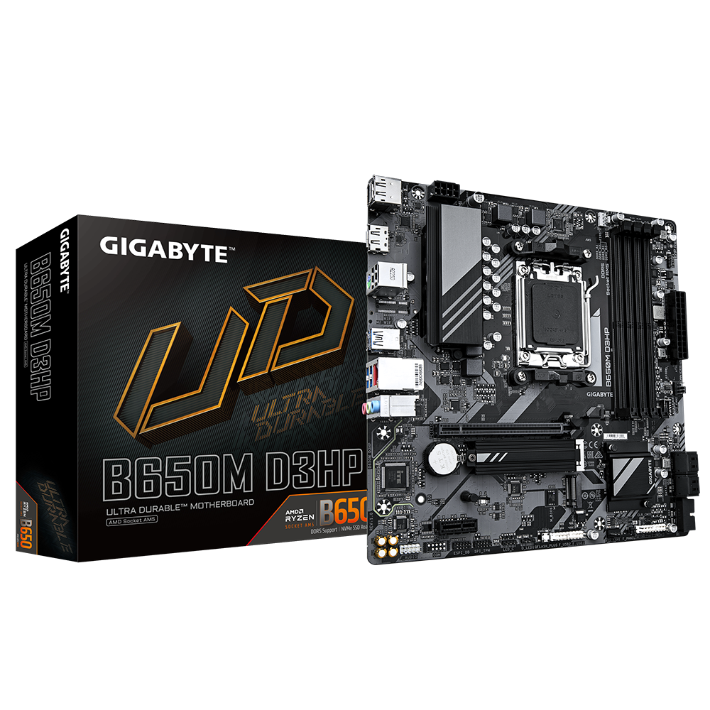 Mother Gigabyte B650M D3HP DDR5 AM5 (Serie 7000/8000) (7851) Mother Gigabyte B650M D3HP DDR5 AM5 (Serie 7000/8000) (7851) - Imagen 1