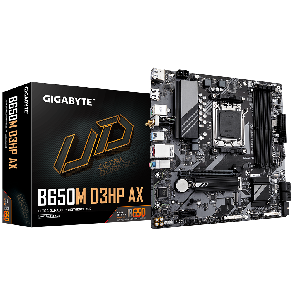 Mother Gigabyte B650M D3HP AX DDR5 AM5 (Serie 7000/8000) (9510) Mother Gigabyte B650M D3HP AX DDR5 AM5 (Serie 7000/8000) (9510) - Imagen 1