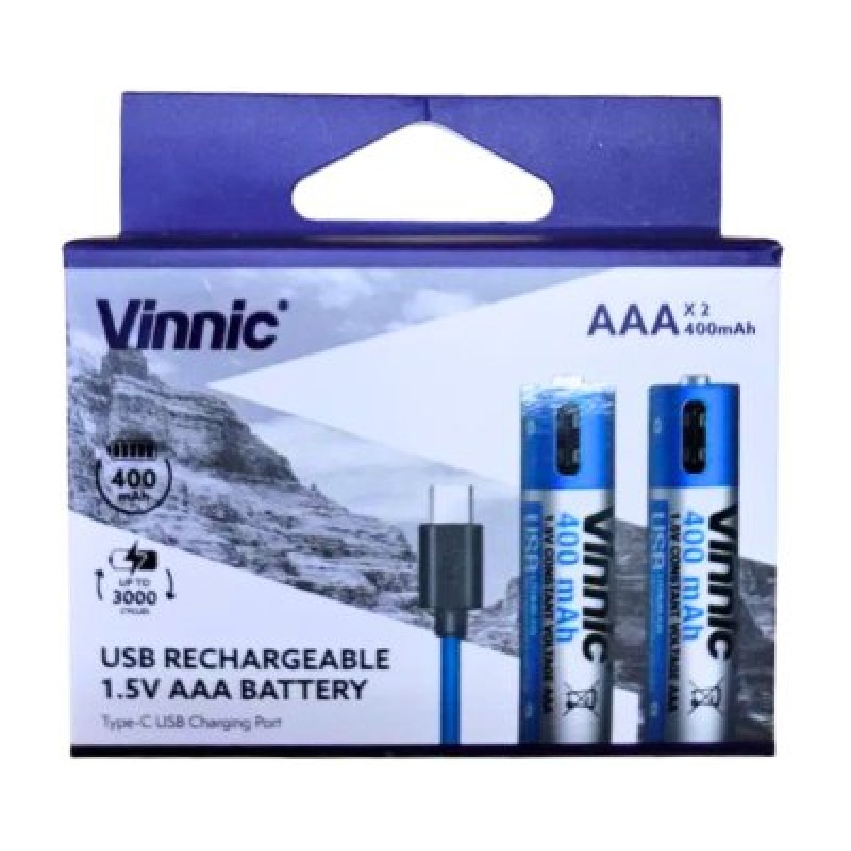 POS #1616 PILA RECARGABLE USB-AAA-VINNIC - Imagen 1