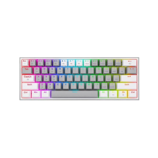 POS #1925 TECLADOS REDRAGON FIZZ PRO GRAY /WHITE RED SWITCH SPANISH WIRELESS - Imagen 1