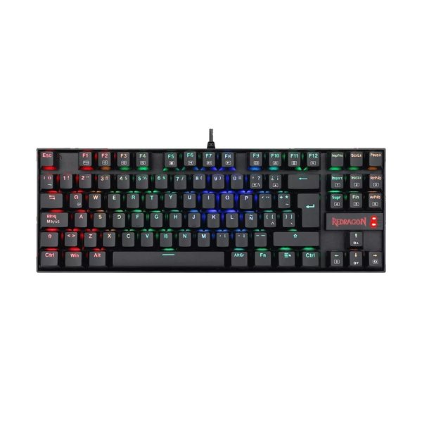 POS #1933 TECLADOS REDRAGON KUMARA BLACK RED SWITCH SPANISH K552-KR-SP RAINBOW - Imagen 1