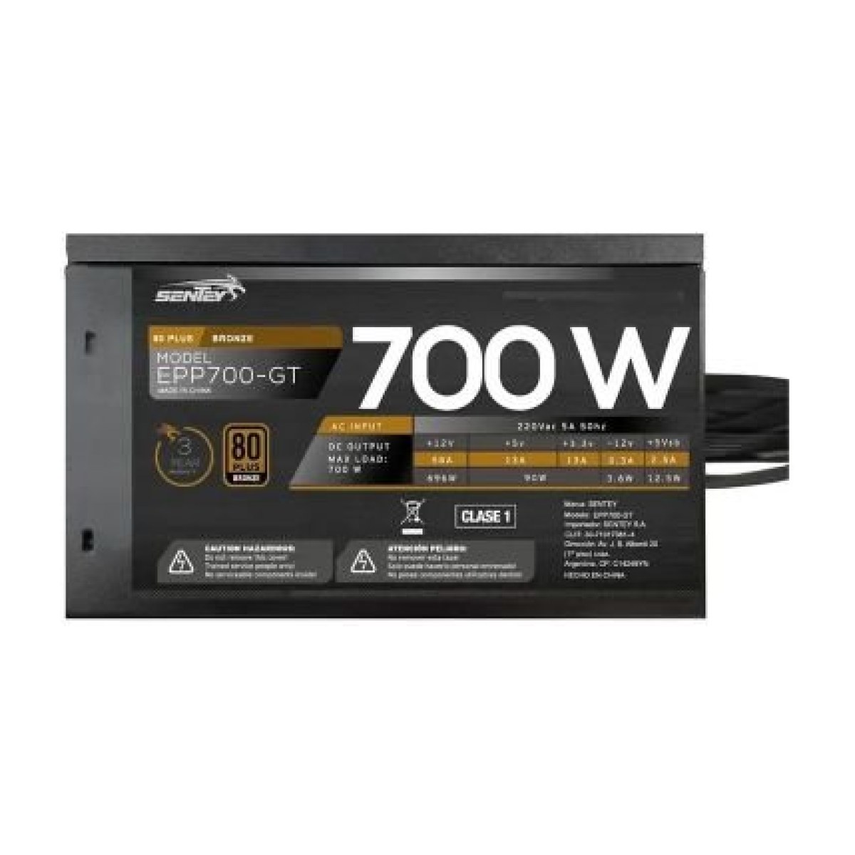 POS #3528 FUENTE SENTEY 700W EPP700-GT 80 PLUS BRONZE - Imagen 1