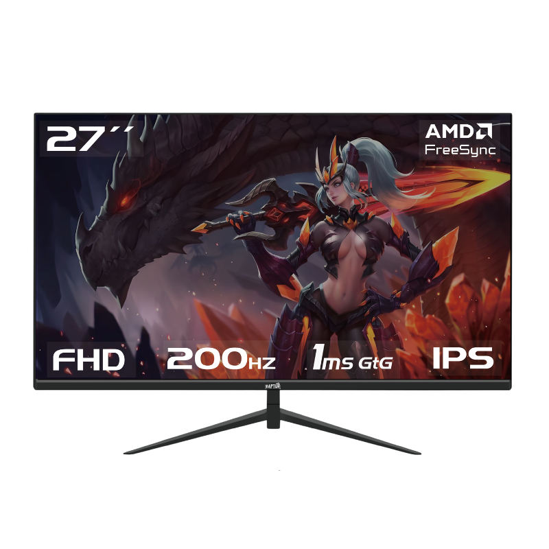 Monitor Gamer Raptor Hawk Eye 27 Frameless IPS FHD 200Hz 1Ms HDMI-DP Negro (3385) (II) Monitor Gamer Raptor Hawk Eye 27 Frameless IPS FHD 200Hz 1Ms HDMI-DP Negro (3385) (II) - Imagen 1