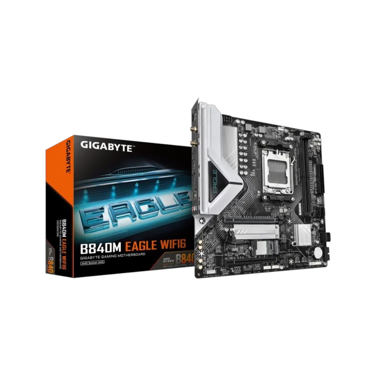 Mother Gigabyte B840M EAGLE WIFI6 DDR5 AM5 (Serie 7000/8000) (8970) Mother Gigabyte B840M EAGLE WIFI6 DDR5 AM5 (Serie 7000/8000) (8970) - Imagen 1