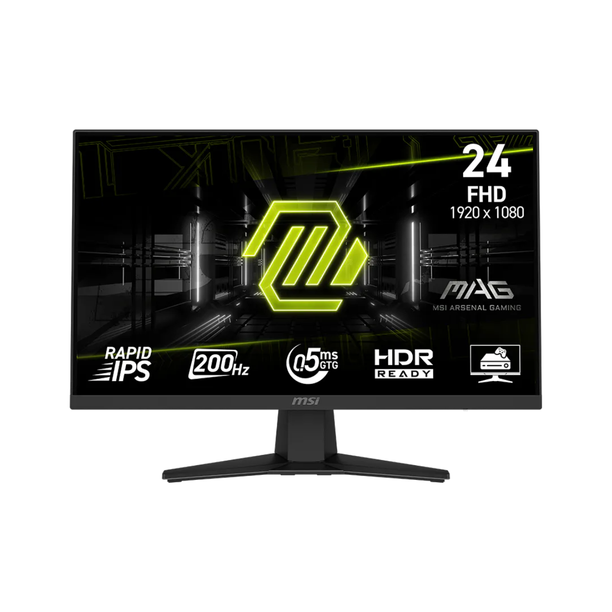 Monitor Gamer MSI 24" MAG 244F FHD Rapid IPS 200Hz 0.5ms Flat 1xHDMI + 1xDP (II) (7068) Monitor Gamer MSI 24" MAG 244F FHD Rapid IPS 200Hz 0.5ms Flat 1xHDMI + 1xDP (II) (7068) - Imagen 1