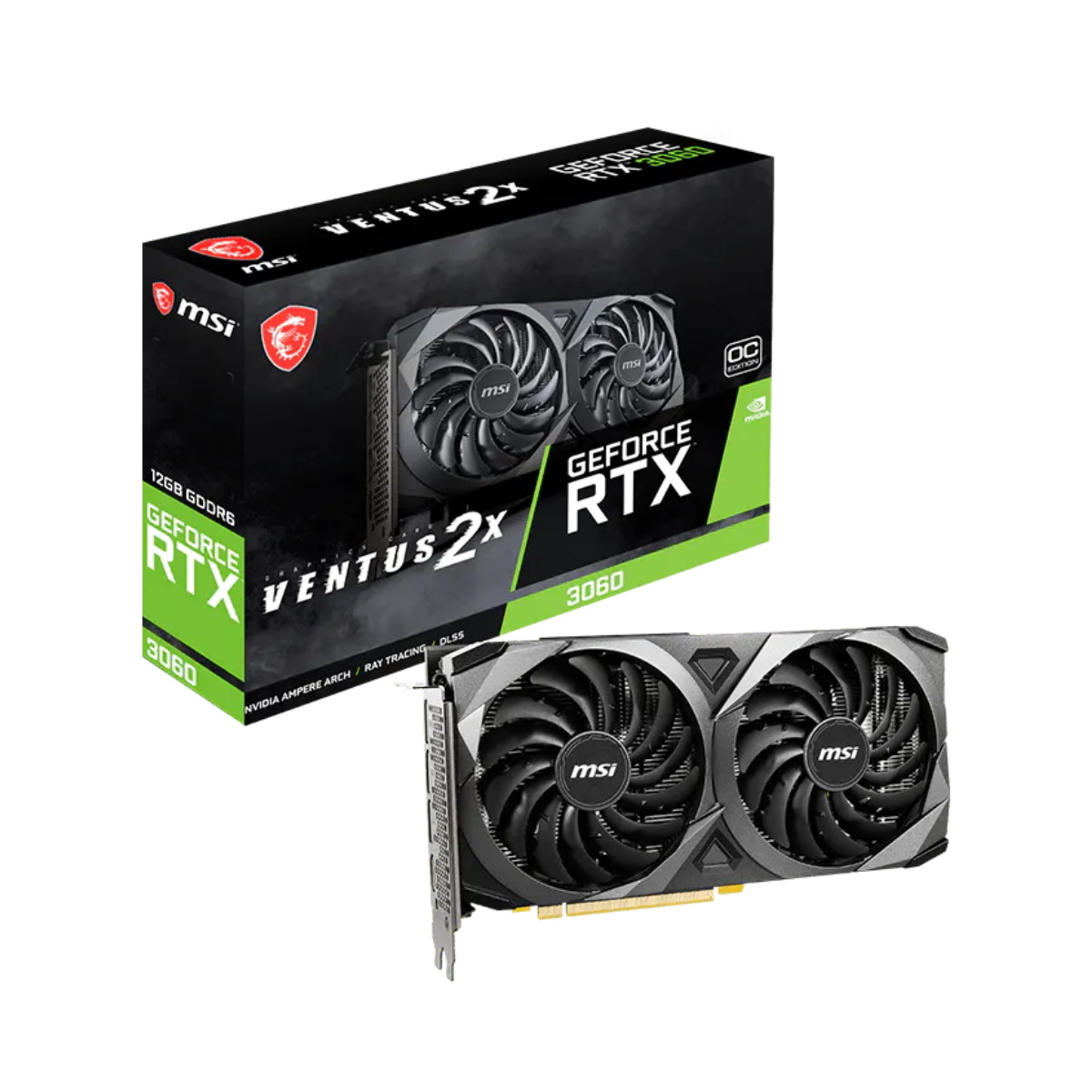 VGA MSI Geforce RTX 3060 VENTUS 2X 12G OC V1 (7506) VGA MSI Geforce RTX 3060 VENTUS 2X 12G OC V1 (7506) - Imagen 1