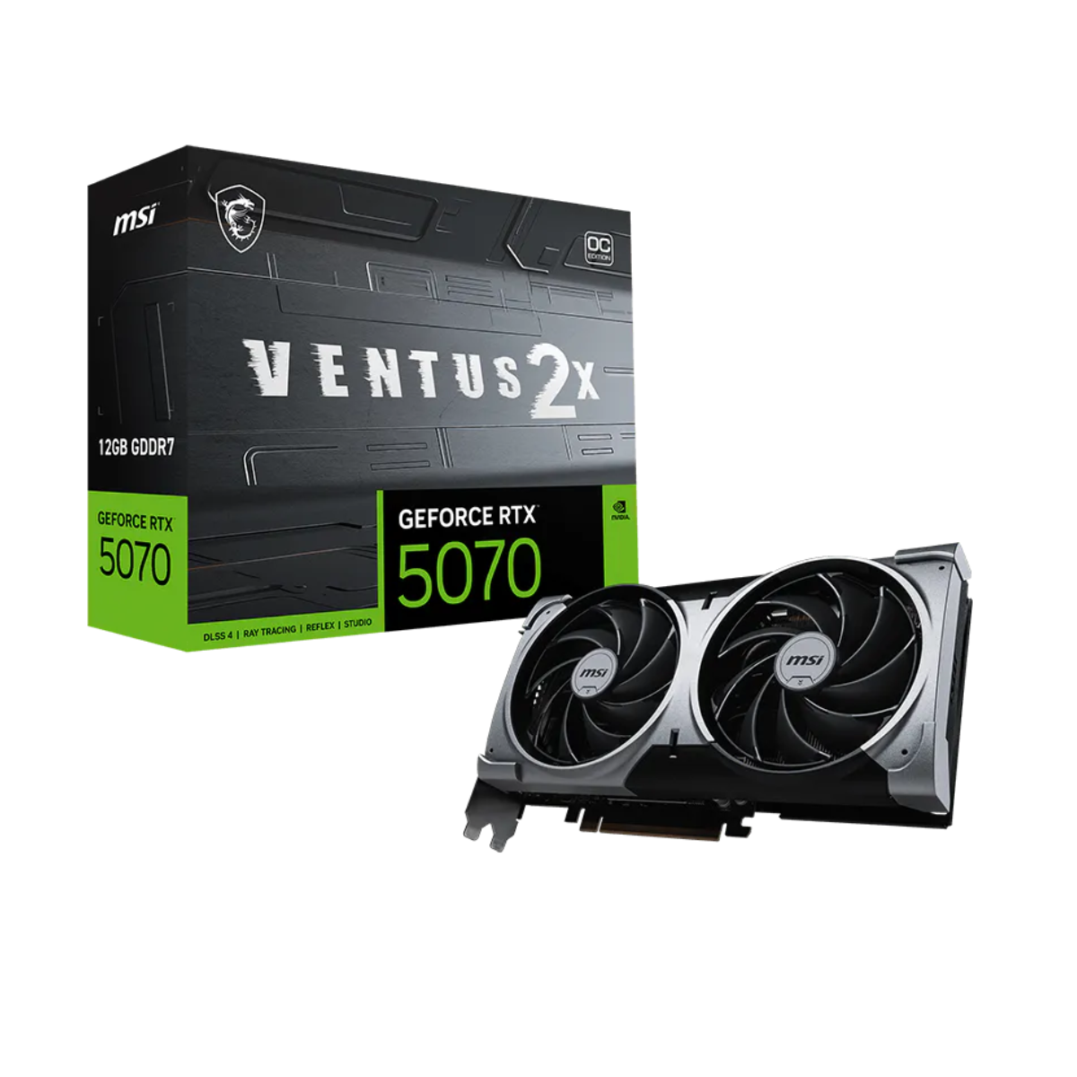 VGA MSI GeForce RTX 5070 12G VENTUS 2X OC BLACK (4741) VGA MSI GeForce RTX 5070 12G VENTUS 2X OC BLACK (4741) - Imagen 1