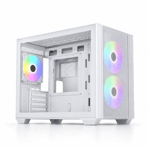 POS #6178 GABINETE COOLER MASTER ELITE 461 3*FAN ARGB M-ATX WH - Imagen 1